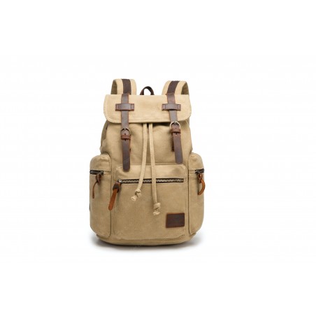 Canvas oldschool backpack with a flap