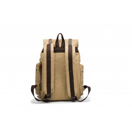 Canvas oldschool backpack with a flap