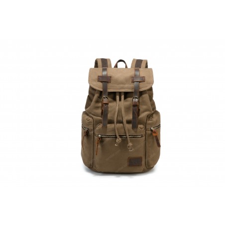 Canvas oldschool backpack with a flap