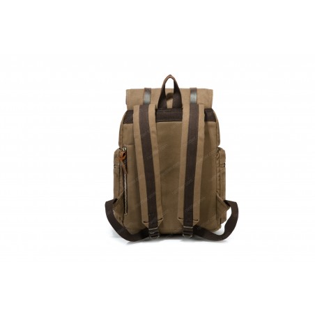 Canvas oldschool backpack with a flap