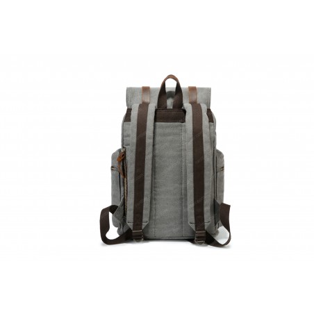 Canvas oldschool backpack with a flap