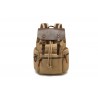 Canvas backpack with a leather flap