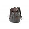 Canvas backpack with a leather flap