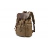 Canvas backpack with a leather flap