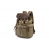 Canvas backpack with a leather flap