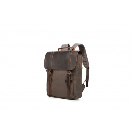 copy of Canvas backpack with a leather flap