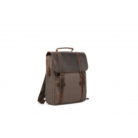 copy of Canvas backpack with a leather flap