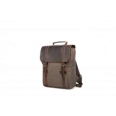 copy of Canvas backpack with a leather flap