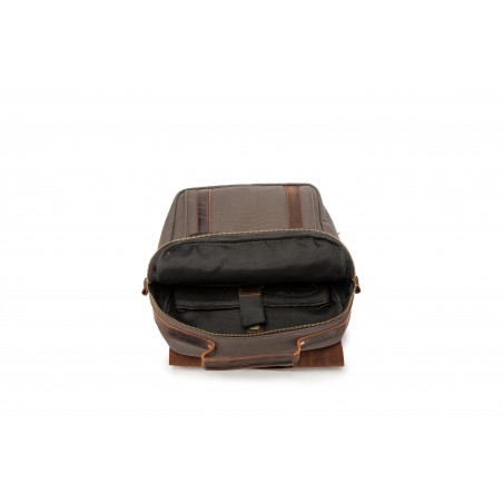 copy of Canvas backpack with a leather flap