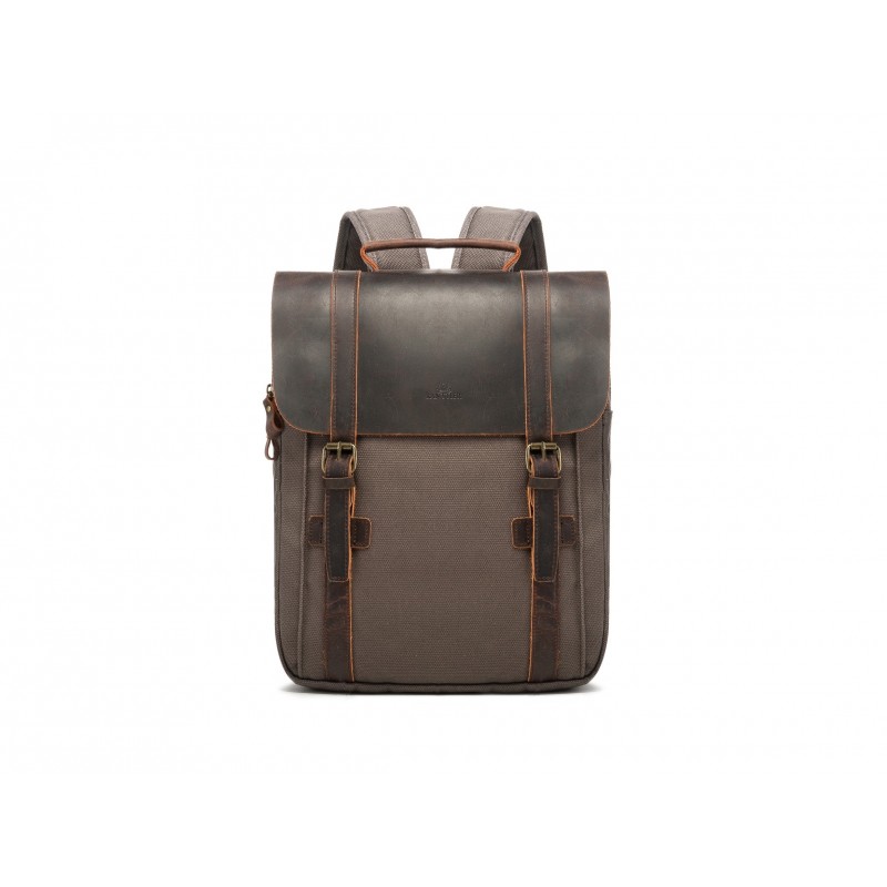 copy of Canvas backpack with a leather flap