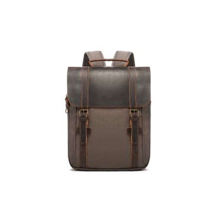 copy of Canvas backpack with a leather flap