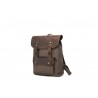 Canvas backpack with a leather flap