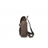 Canvas backpack with a leather flap