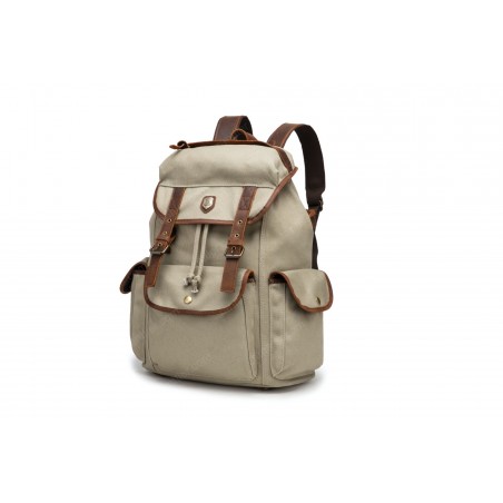 Vintage canvas and leather backpack