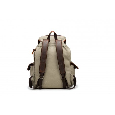 Vintage canvas and leather backpack