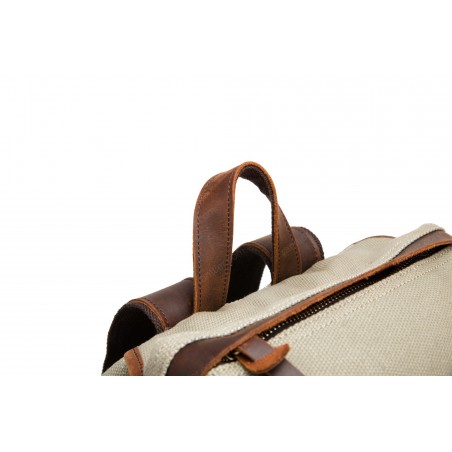 Vintage canvas and leather backpack