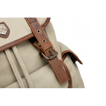 Vintage canvas and leather backpack