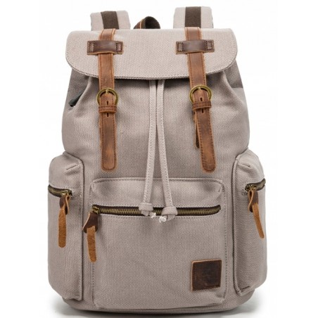 Canvas oldschool backpack with a flap