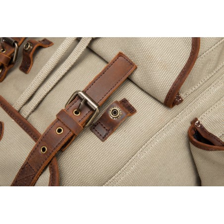 Vintage canvas and leather backpack