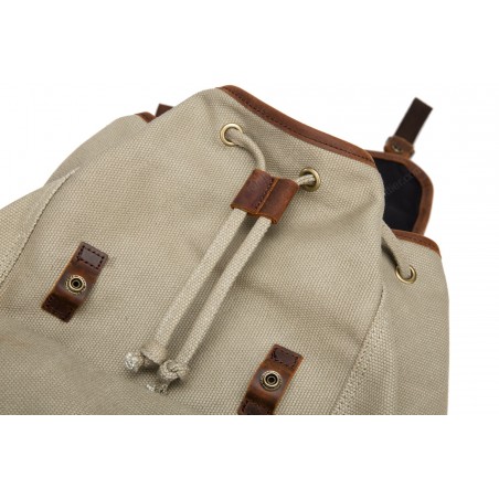 Vintage canvas and leather backpack