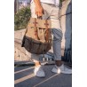 Canvas oldschool backpack with a flap