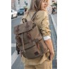 Canvas oldschool backpack with a flap