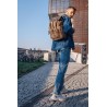 Naturleder Canvas Rucksack