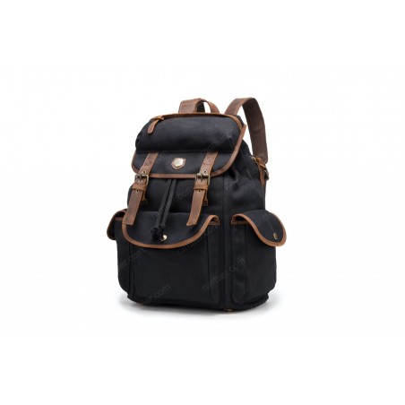 Vintage canvas and leather backpack