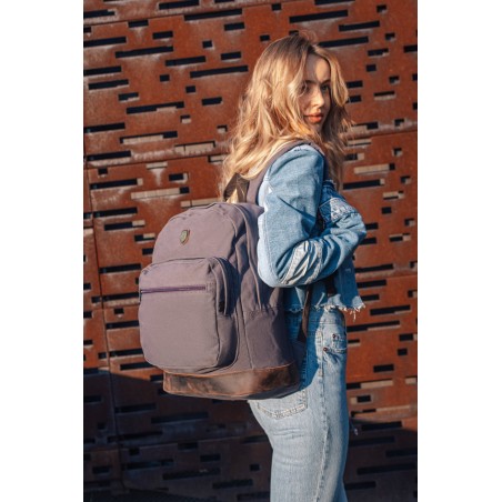 copy of Vintage canvas and leather backpack