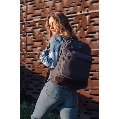 copy of Vintage canvas and leather backpack