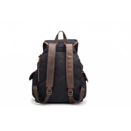 Vintage canvas and leather backpack