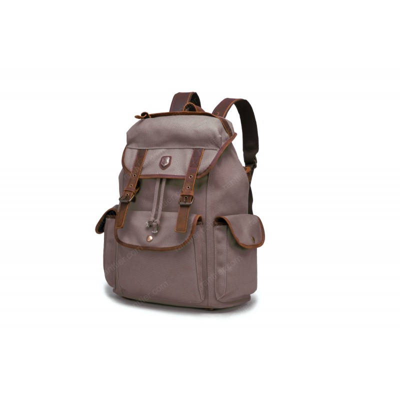 Vintage canvas and leather backpack