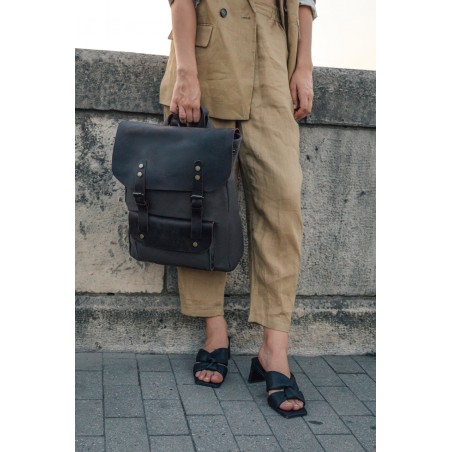 Naturleder Canvas Rucksack