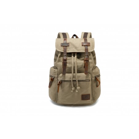 Canvas oldschool backpack with a flap